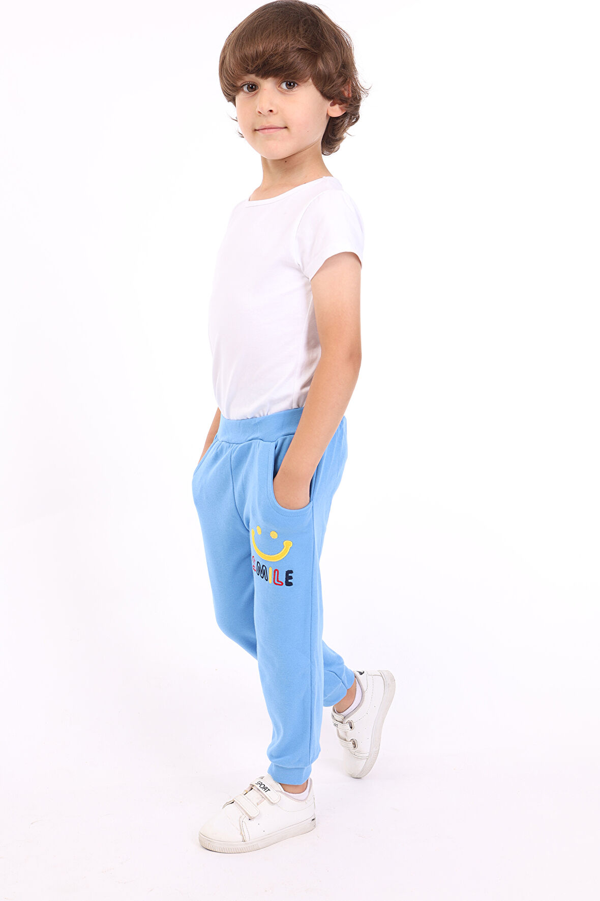 Toontoy Erkek Çocuk İki Yanı Cep Detaylı Nakışlı Eşofman Alt