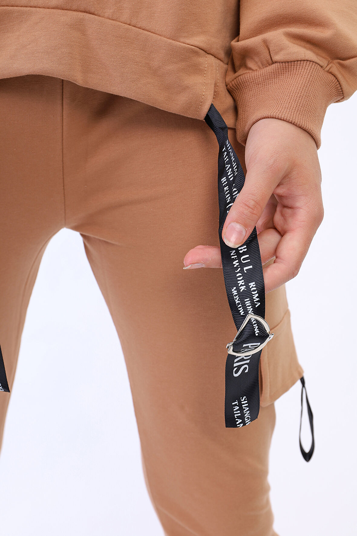 Toontoy Kız Çocuk Reglan Kol Şerit Detaylı Baskılı Takım