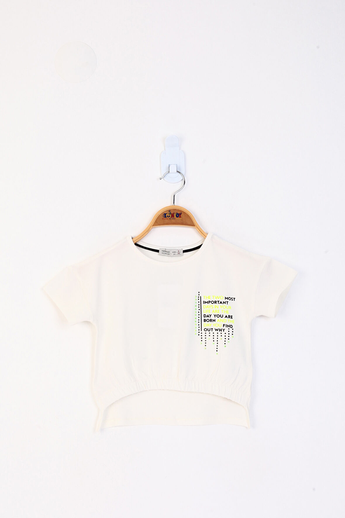 Toontoy Kız Çocuk Baskılı Taş İşlemeli Tişört