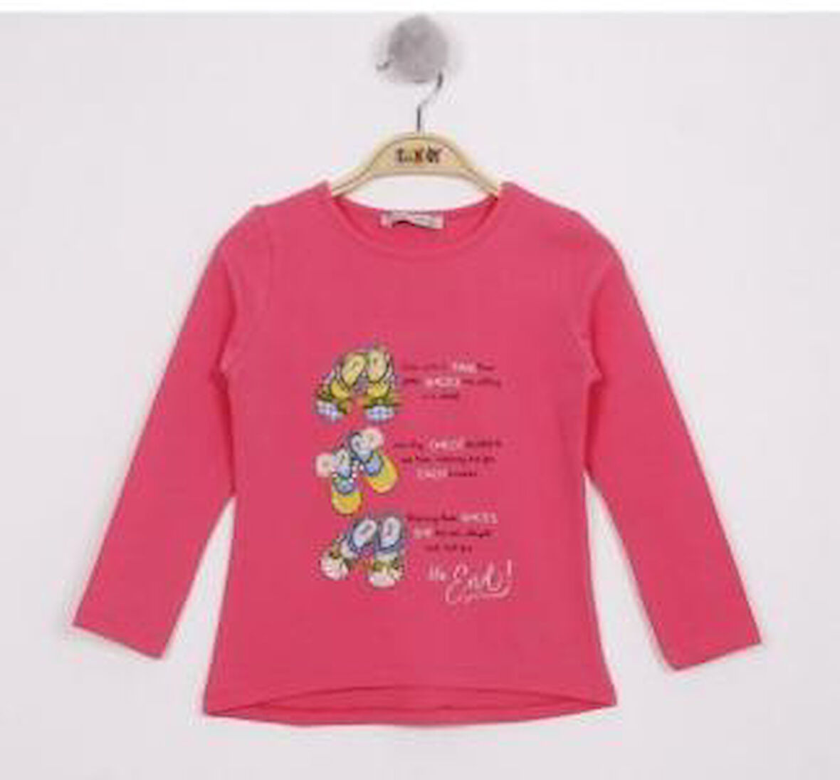 Toontoy Kız  Çocuk Tişört Ayakkabı Baskılı