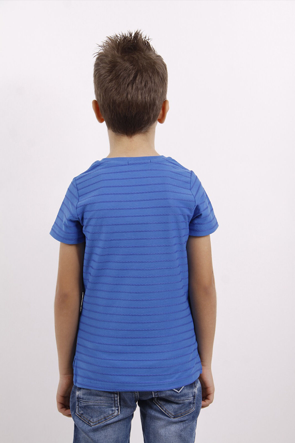 Toontoy Erkek Çocuk Flok Baskılı Örgülü Tişört