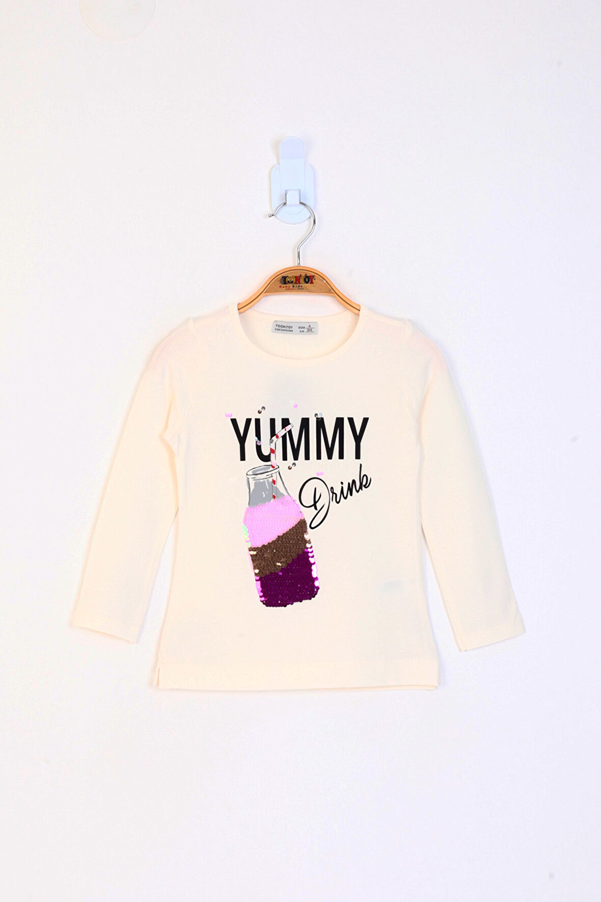 Toontoy Kız Çocuk Çevirmeli Pul Detaylı Sweatshirt