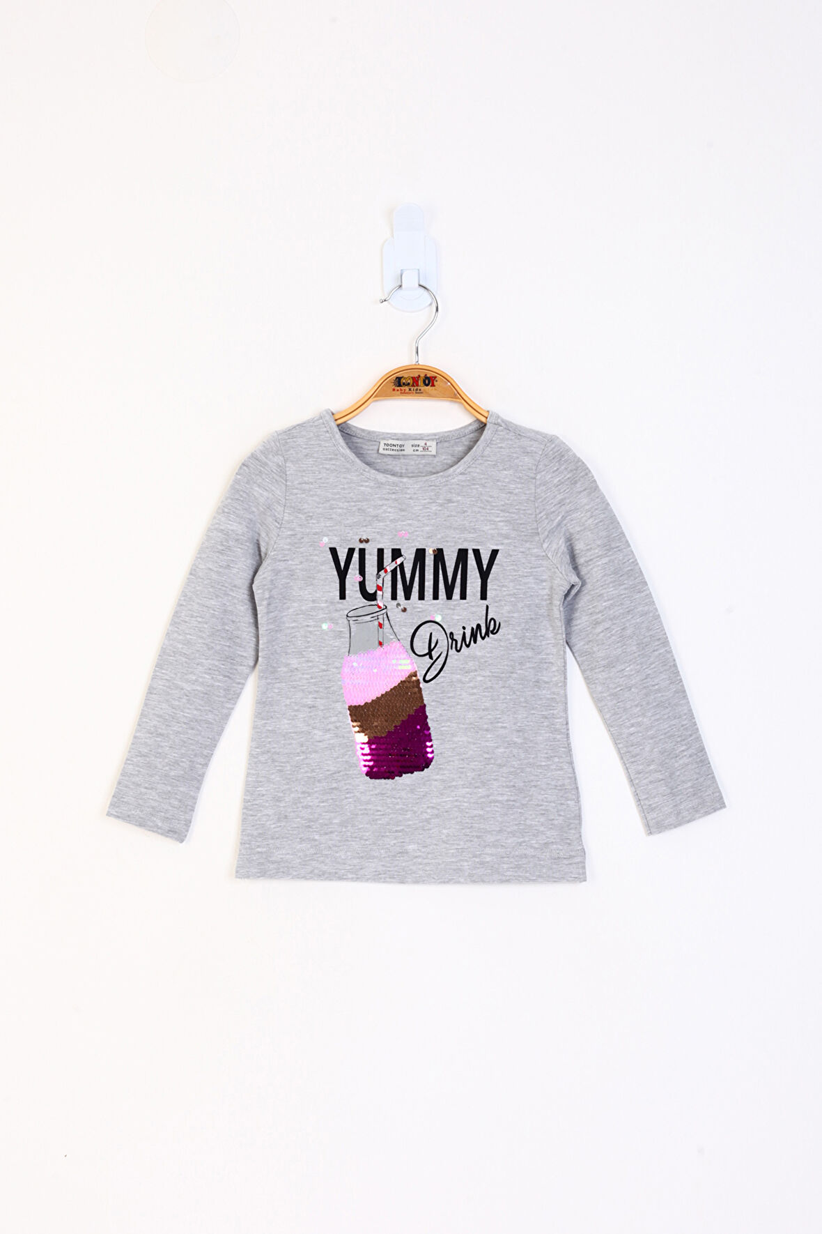 Toontoy Kız Çocuk Çevirmeli Pul Detaylı Sweatshirt