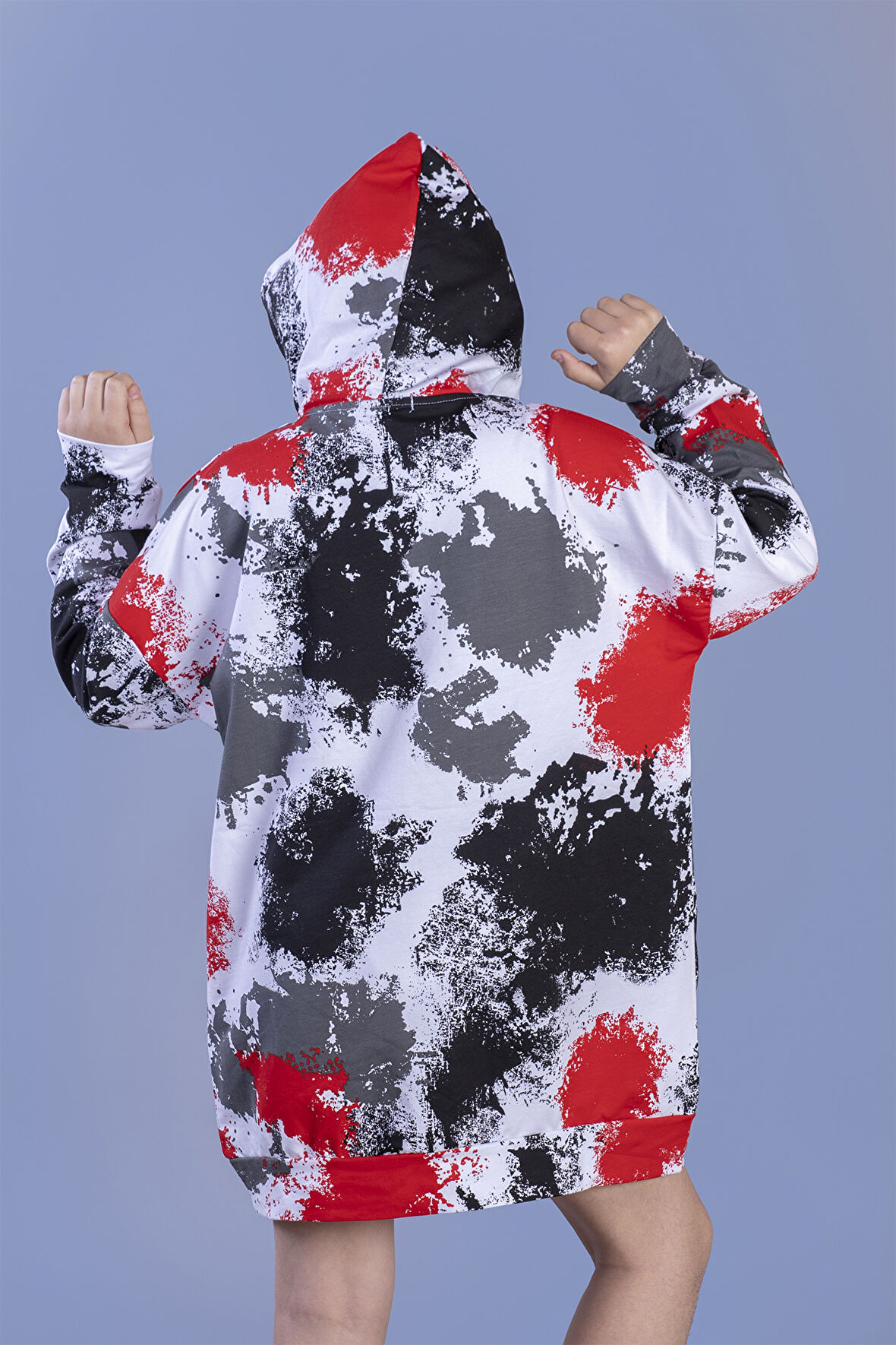 Toontoy Kız Çocuk Batik Desenli Baskılı Elbise