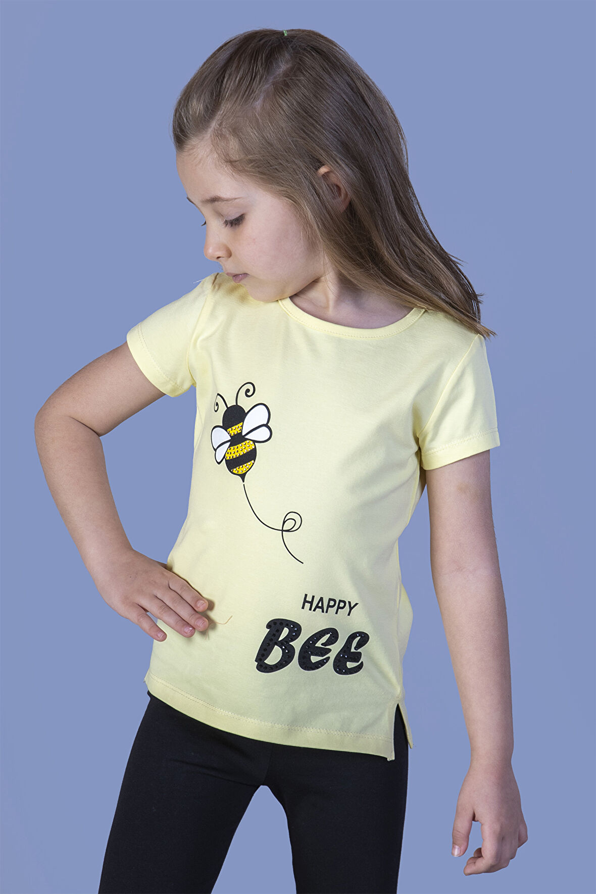 Toontoy Kız Çocuk Arı Baskılı Tişört