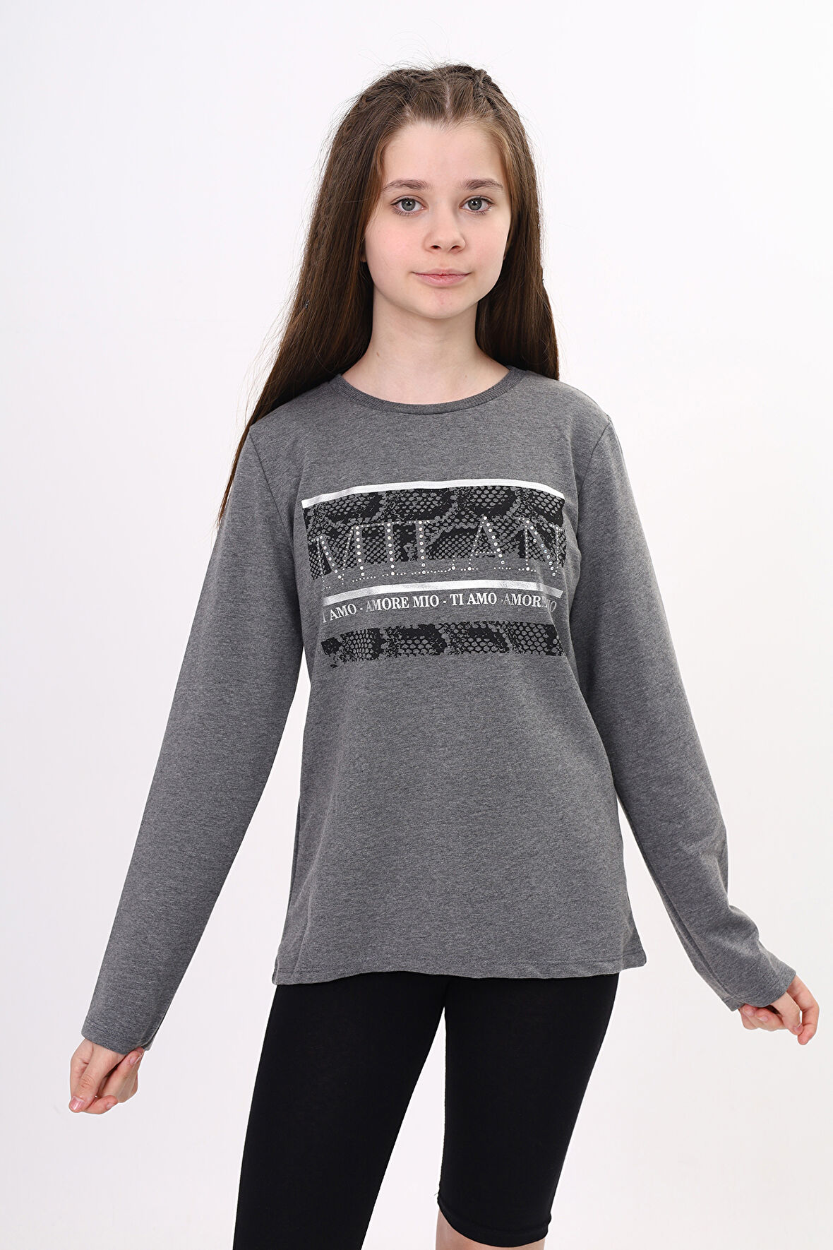 Toontoy Kız Çocuk Milan Baskılı Sweatshirt