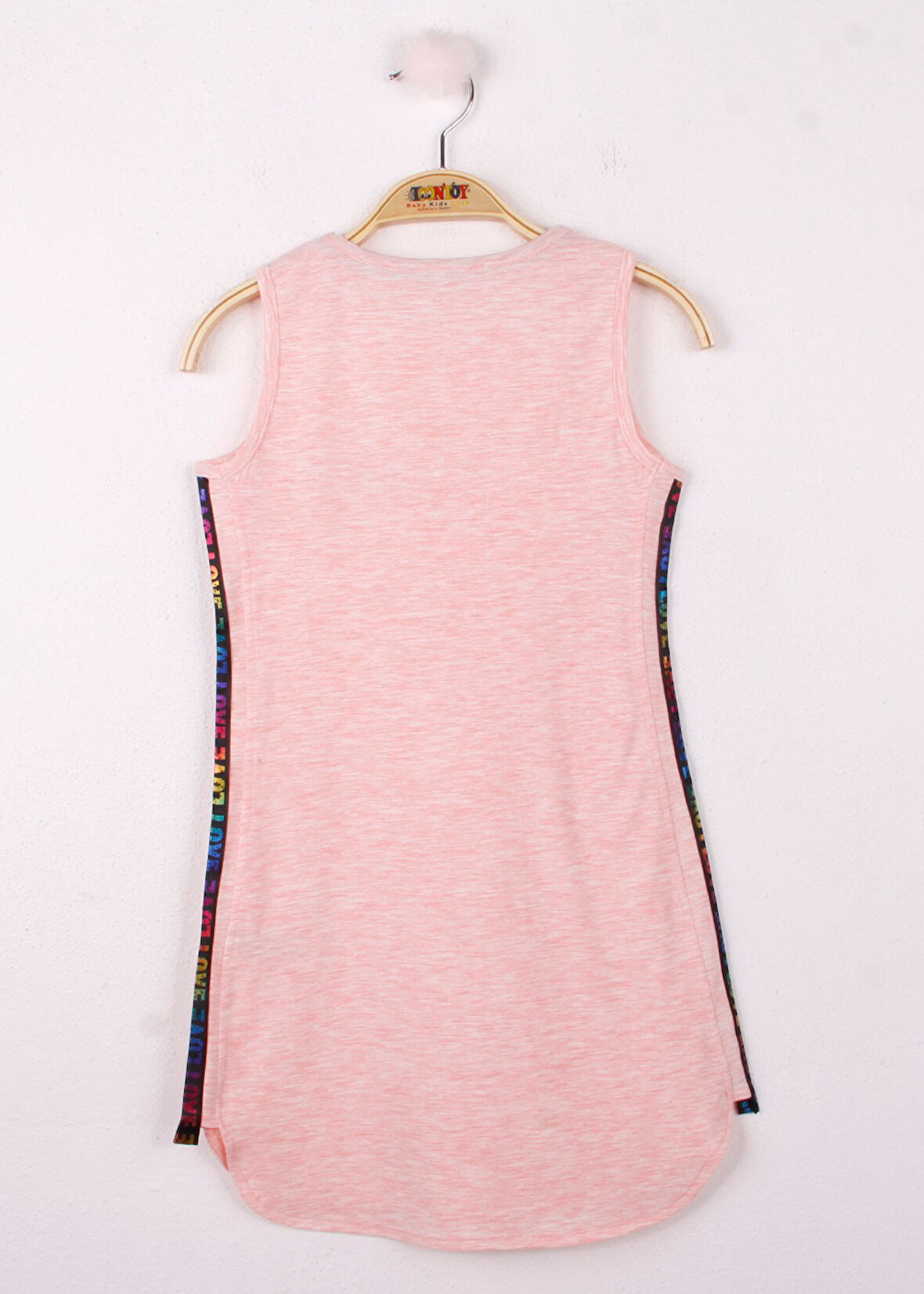 Toontoy Kız Çocuk Göğsü Yıldız Baskılı Sıfır Kol Elbise