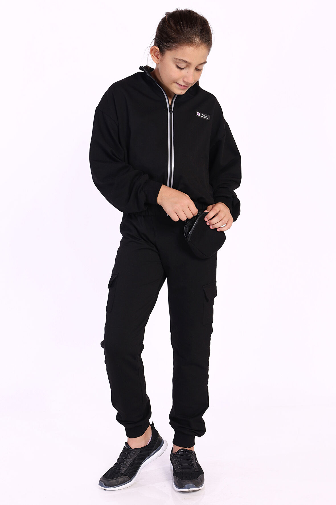 Toontoy Kız Çocuk Cüzdan Detaylı Eşofman Takımı