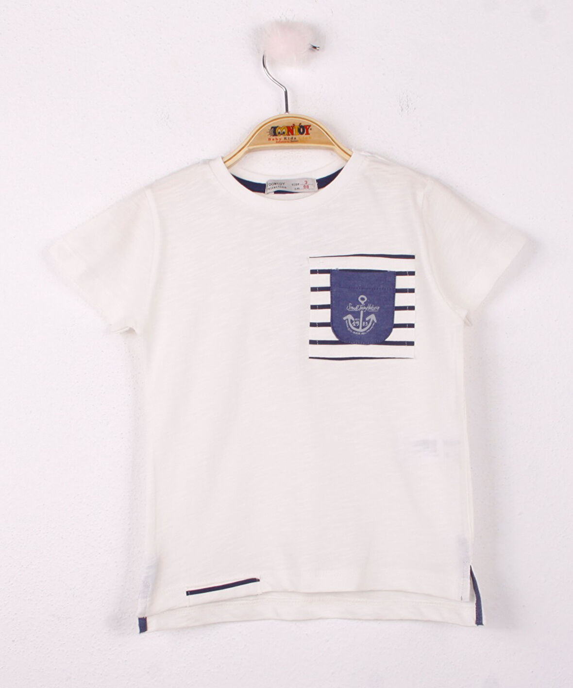 Toontoy Erkek Çocuk Cep Üstü Çapa Nakışlı T-Shirt