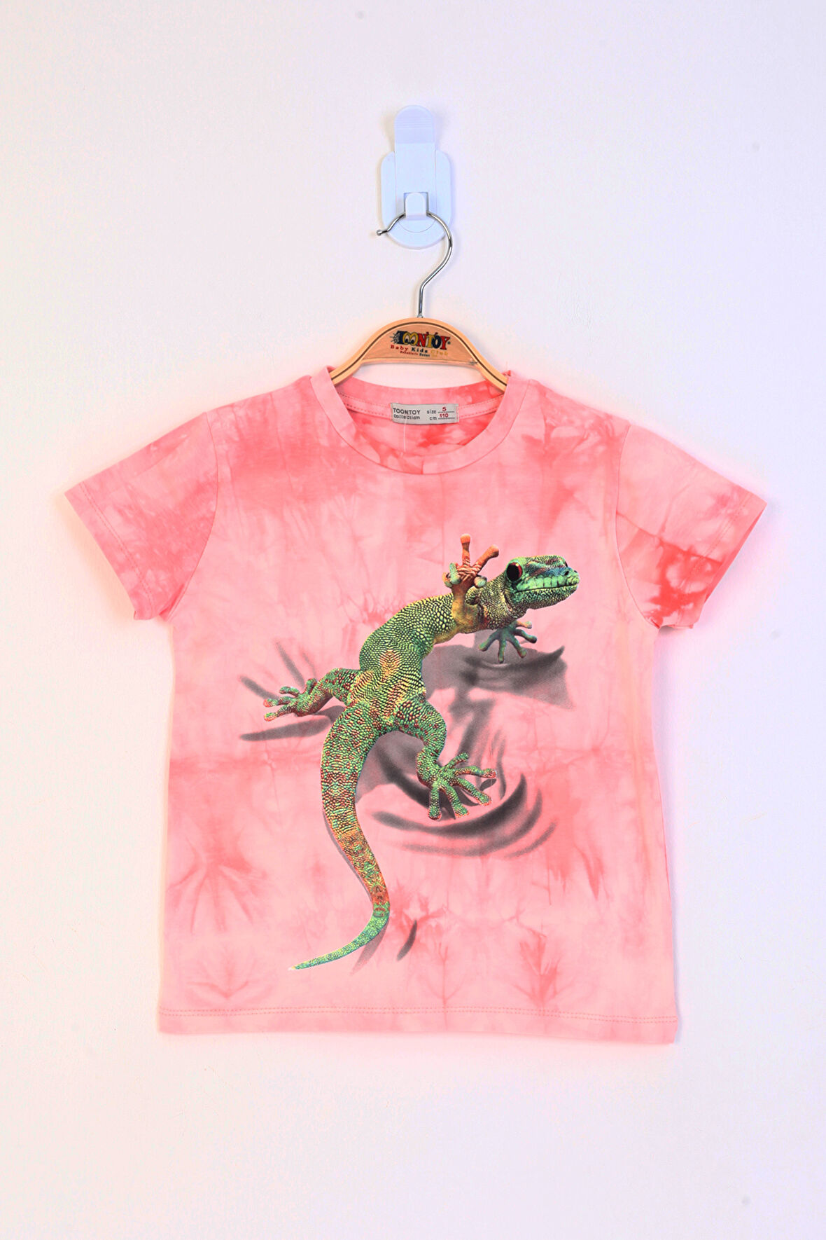 Toontoy Erkek Çocuk Batik Desenli Kertenkele Baskılı Tişört