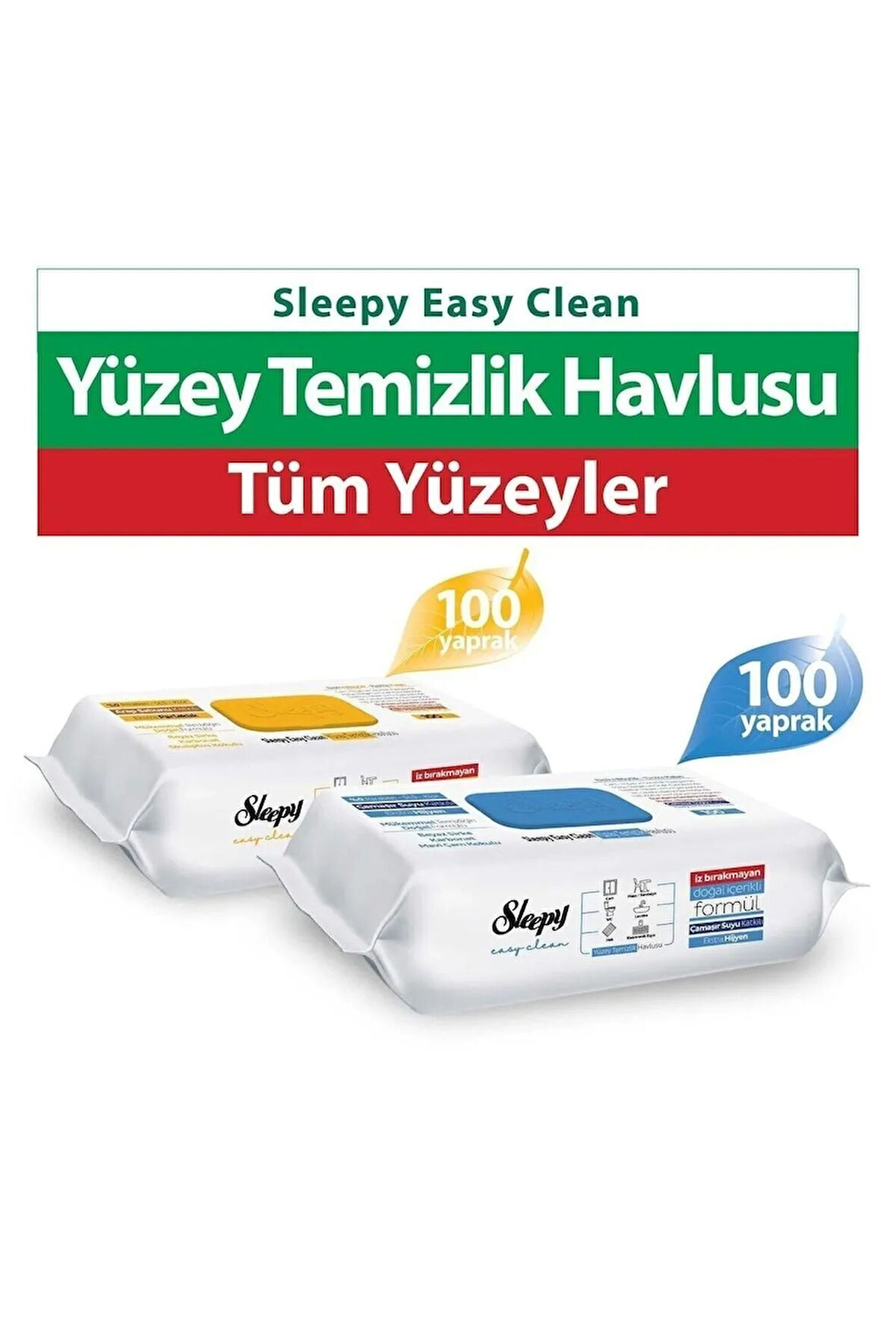 Easy Clean Arap Sabunu + Çamaşır Suyu Katkılı Yüzey Temizlik Havlusu 100+100(200 Yaprak)