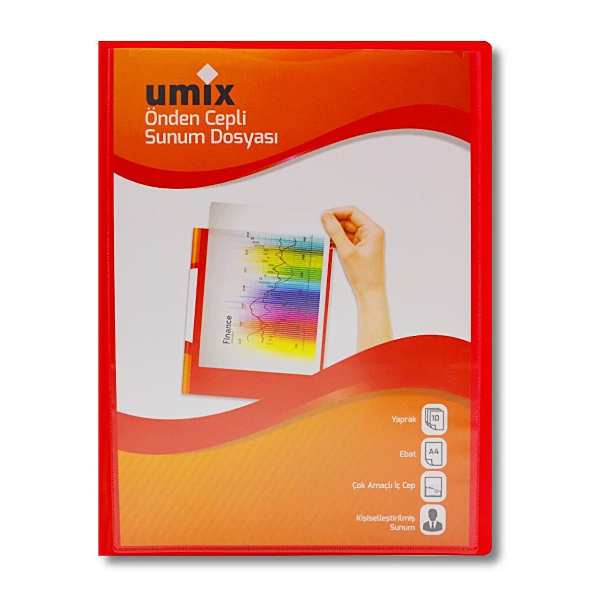 Umix Standart A4 Sunum Dosyası 10 Yaprak Kırmızı