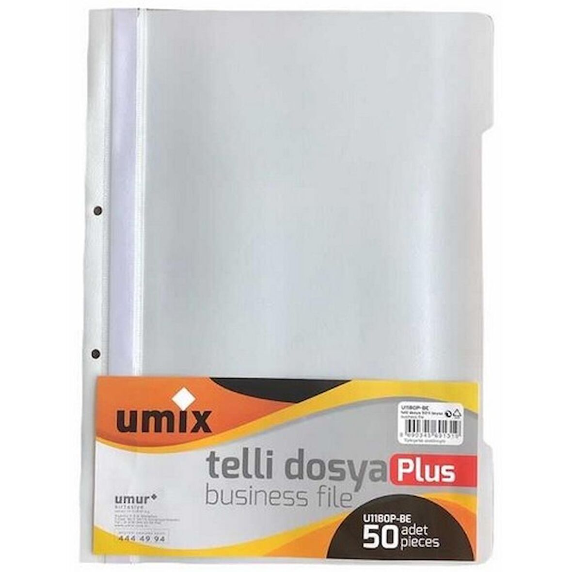 UMIX PLUS A4 TELLİ DOSYA 50 Lİ BEYAZ