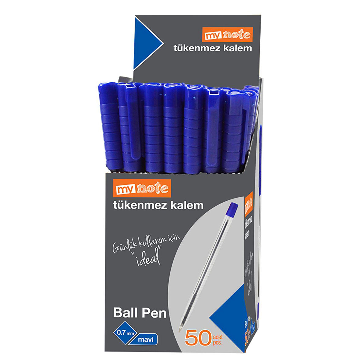 Mynote Ball Pen Tükenmez Kalem 0.7 mm Mavi 50 li Kutu