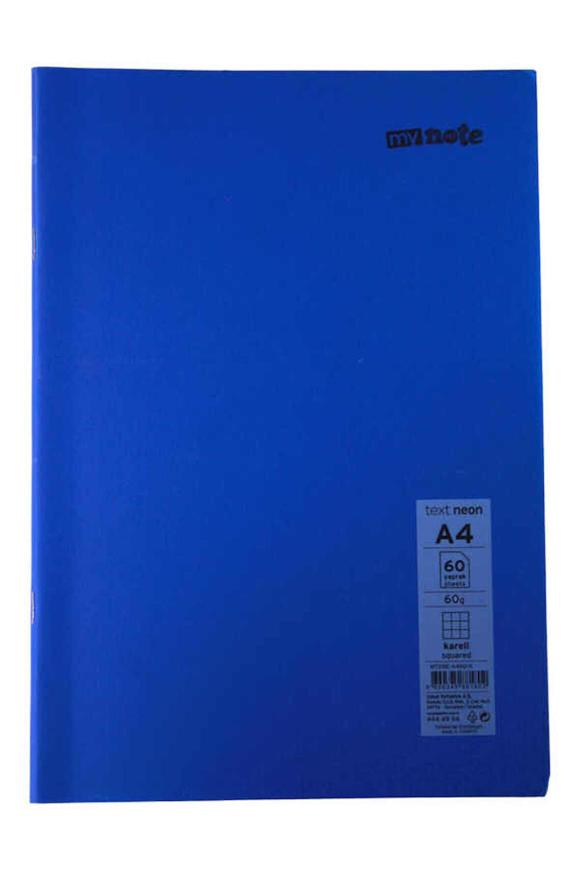 Mynote Text Neon A4 60 Yaprak Kareli Plastik Kapak Defter
