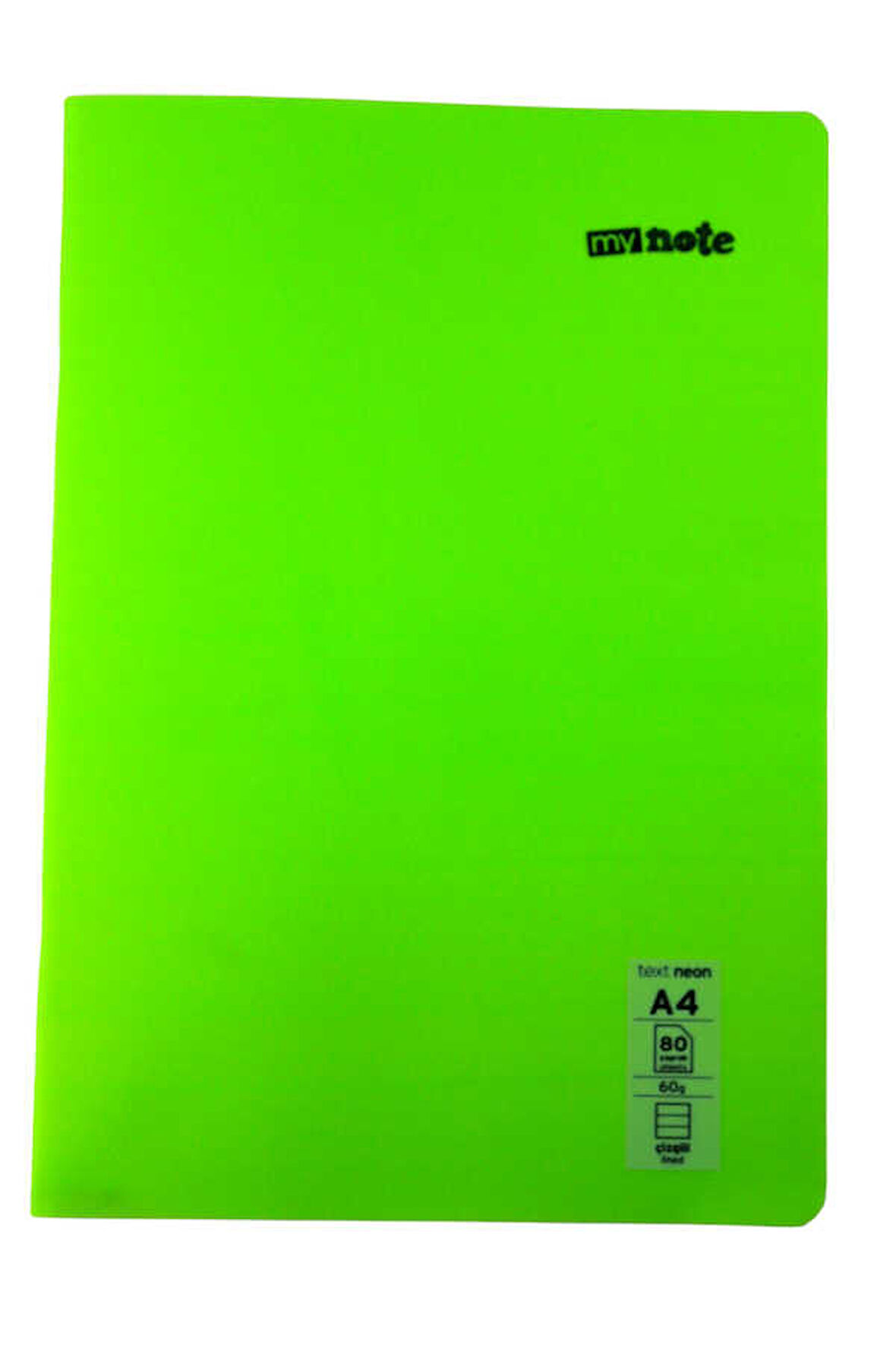Mynote Text Neon A4 80 Yaprak Çizgili Plastik Kapak Defter