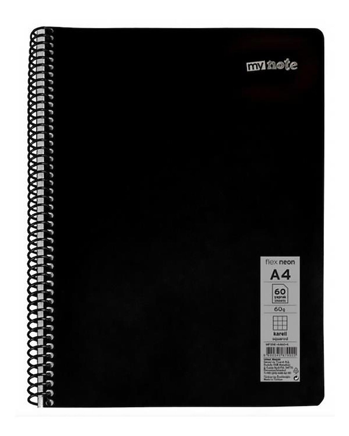 Mynote Flex Neon A4 60 Yaprak Spiralli Kareli Defter