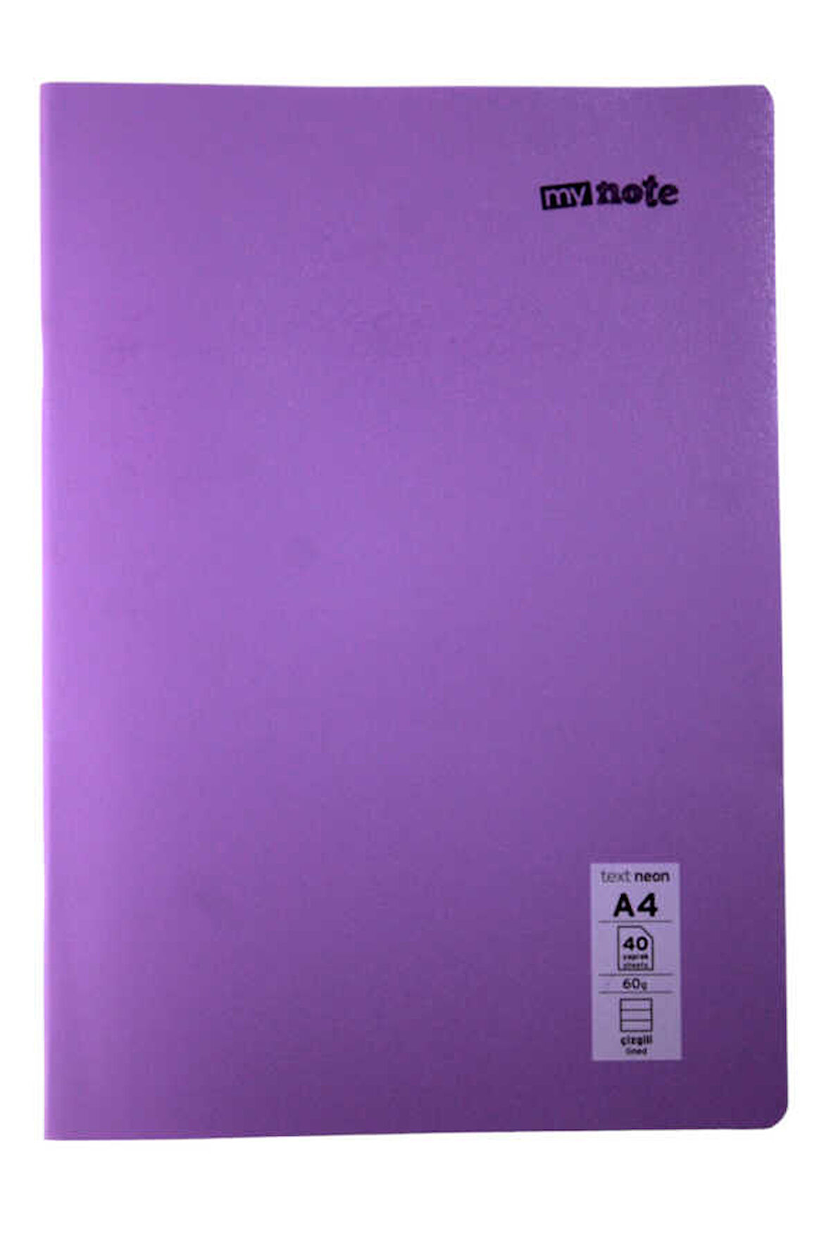 Mynote Text Neon A4 40 Yaprak Çizgili Plastik Kapak Defter