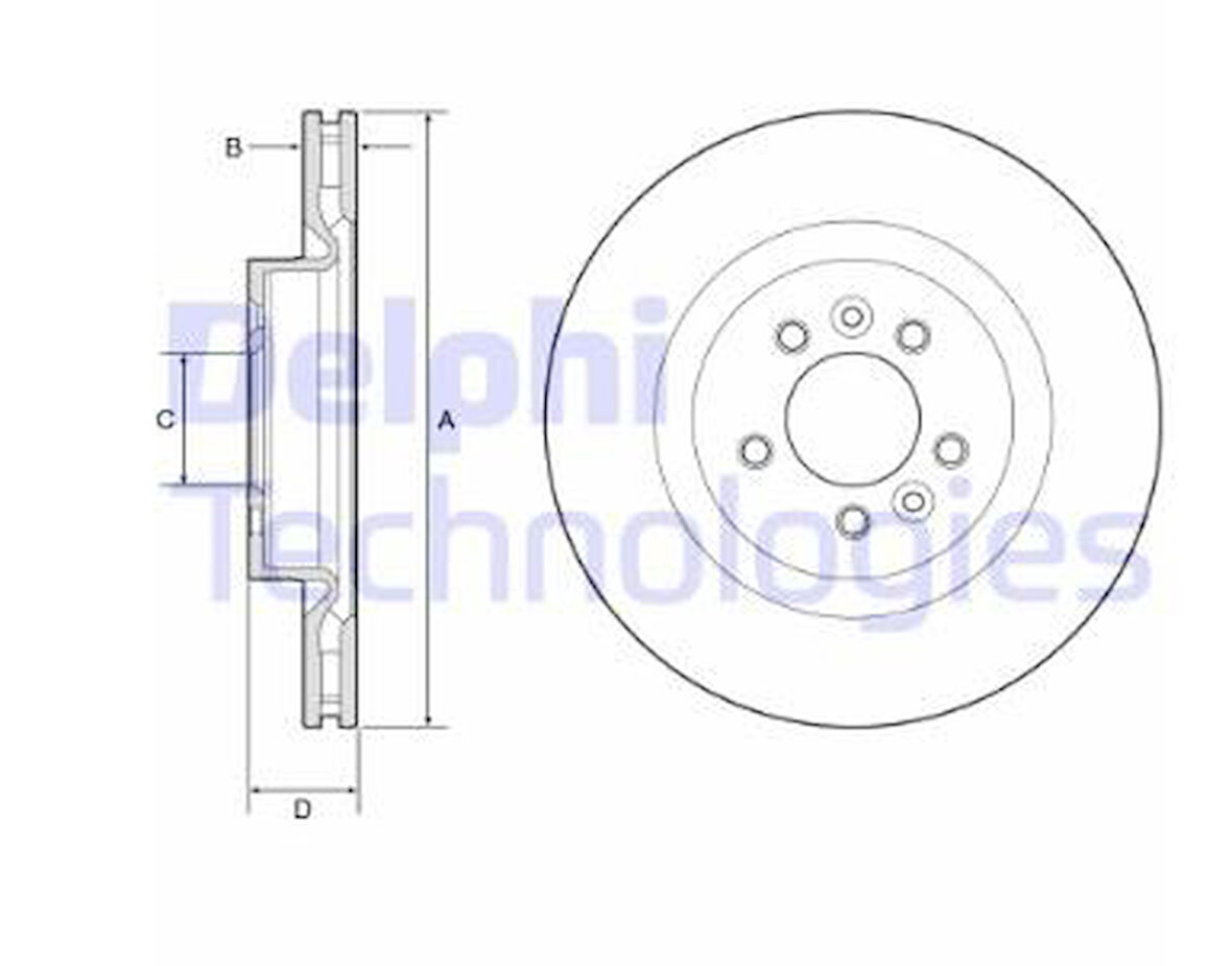 Land Rover Fren Diski On Ranger Rover 13> 2.0 Benzin Range Rover Sport 14> 3.0 Discovery 5 17> - Delphi Bg9204c