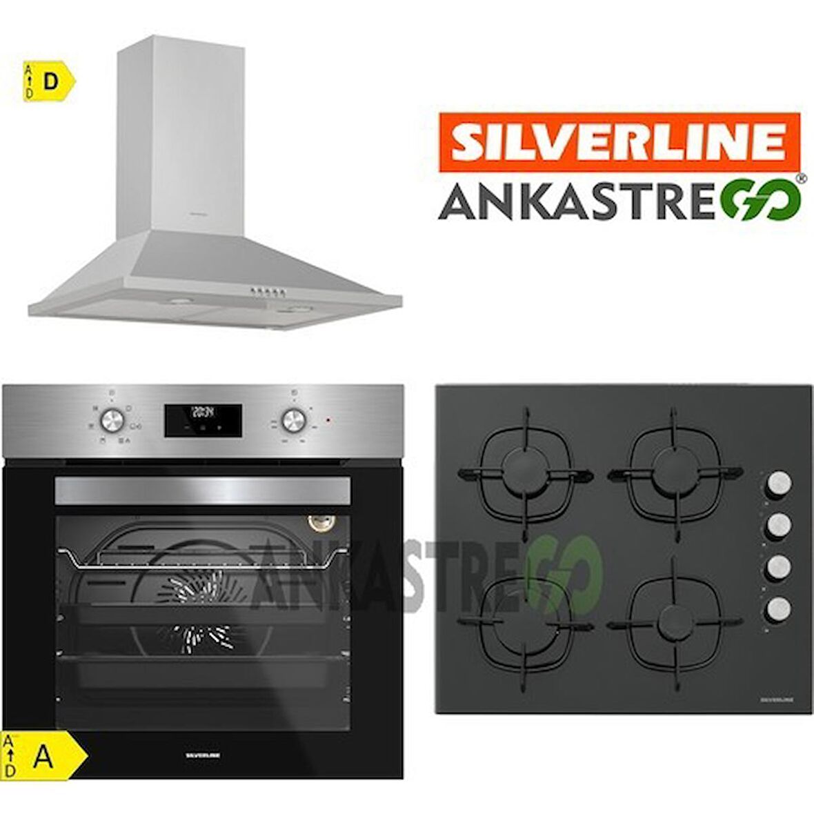 Silverline BO6502X02 - CS5335B01 - 3173 Quadro 60 Inox Ankastre Set