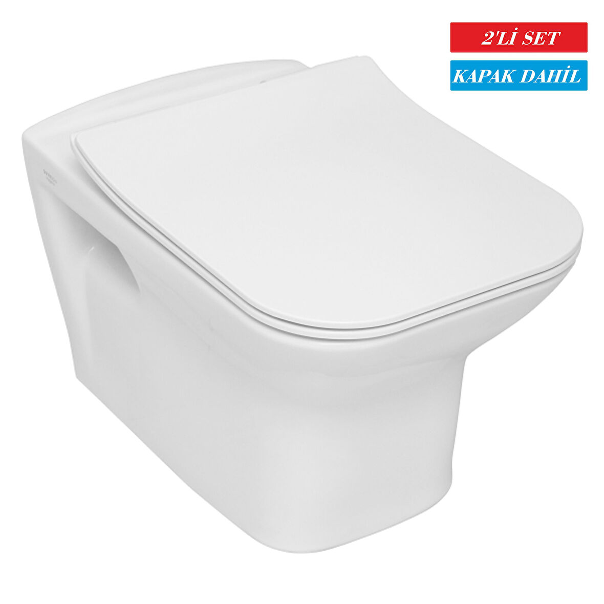 Serel Nita Köşeli Kanalsız Asma Klozet (NT25) + Zenith Slim Yavaş Kapanan Kapak 2'li Set