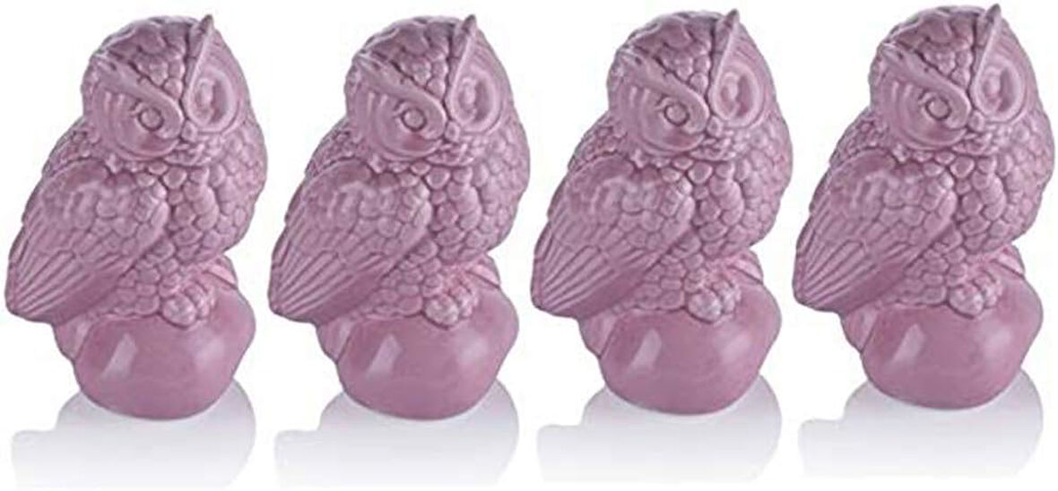 4lü Pembe Baykuşlu Biblo 13cm