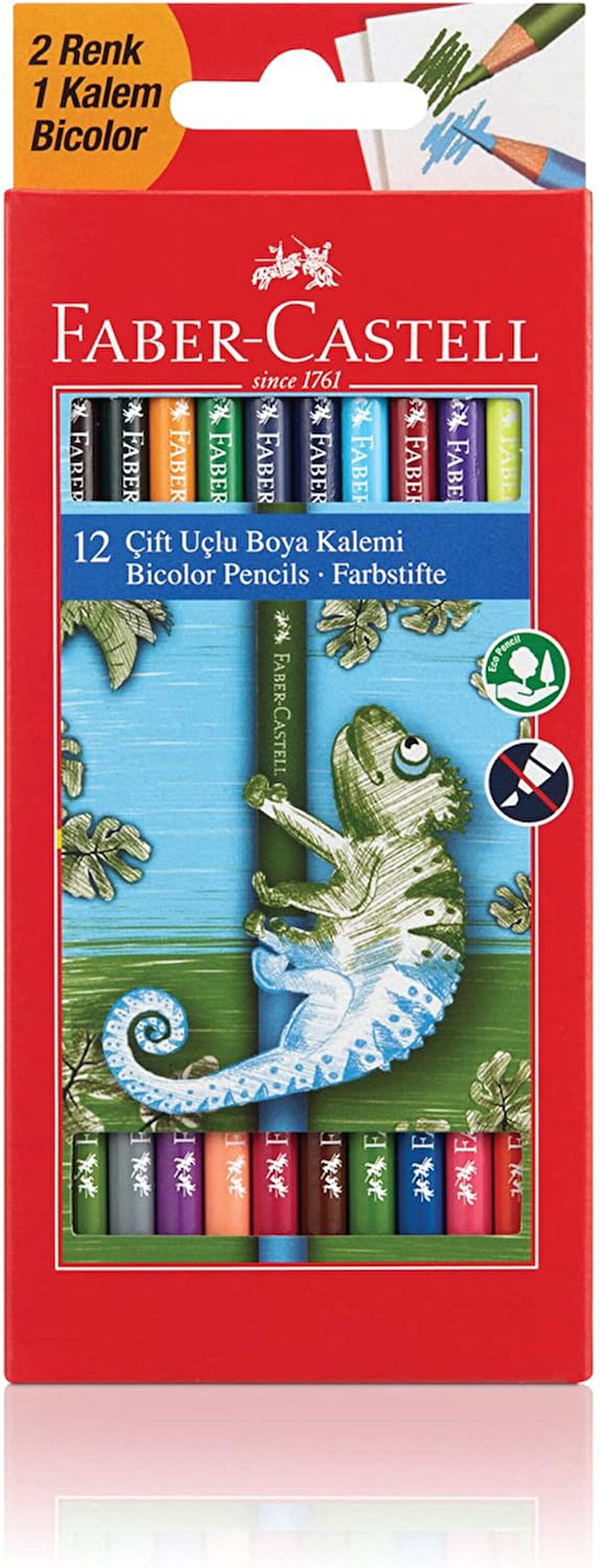 Yerli Çift Uçlu Boya Kalemi (12 kalem) 24 renk (FSC)