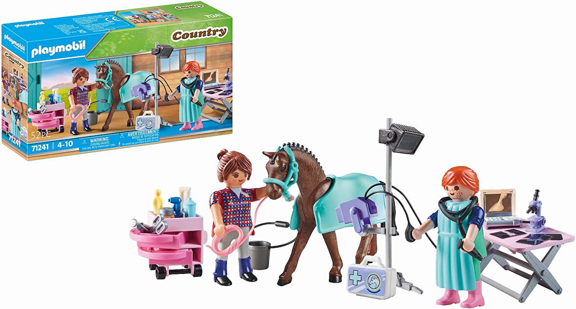 71241 Country Atlar için Veteriner, midilli çiftliği, at oyuncakları, eğlenceli, yaratıcı rol yapma, oyun seti, 4 yaş ve üzeri çocuklar için uygun