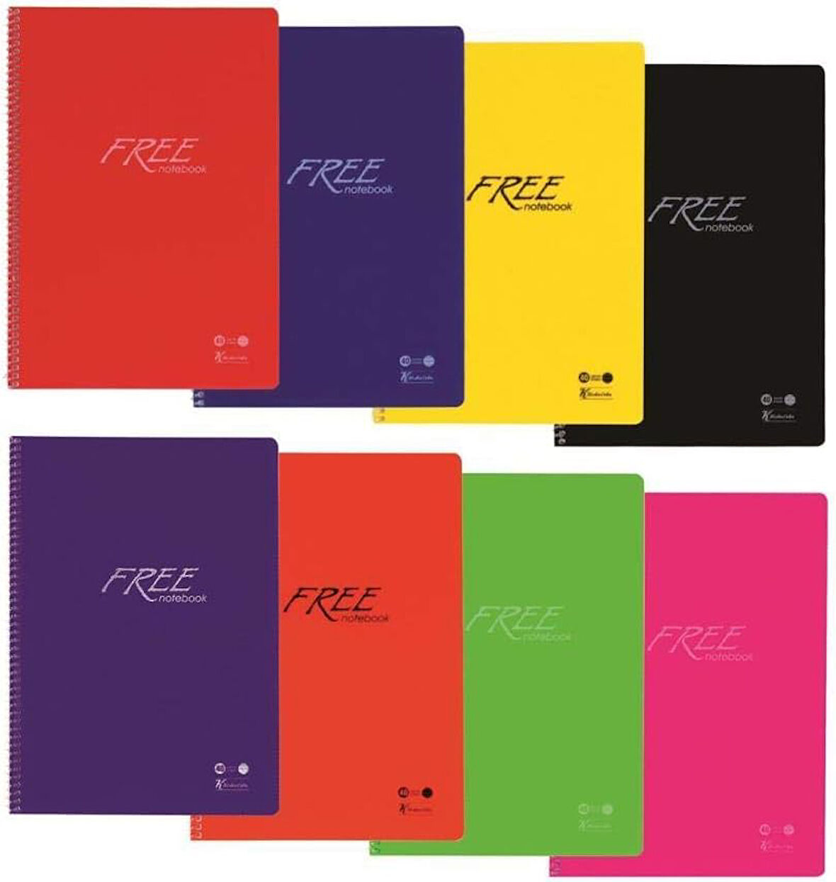 Color A4 80 Yp. Çizgili PP Kapak Spiralli Free Defter