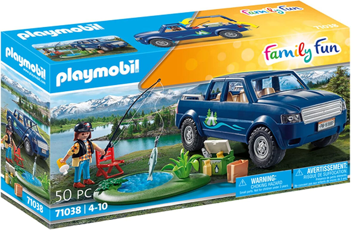 71038 Family Fun 4 x 4 Kamyonetli Balık Tutma Gezisi, eğlenceli, yaratıcı rol yapma oyunu, 4 yaş ve üzeri çocuklara uygun oyun seti