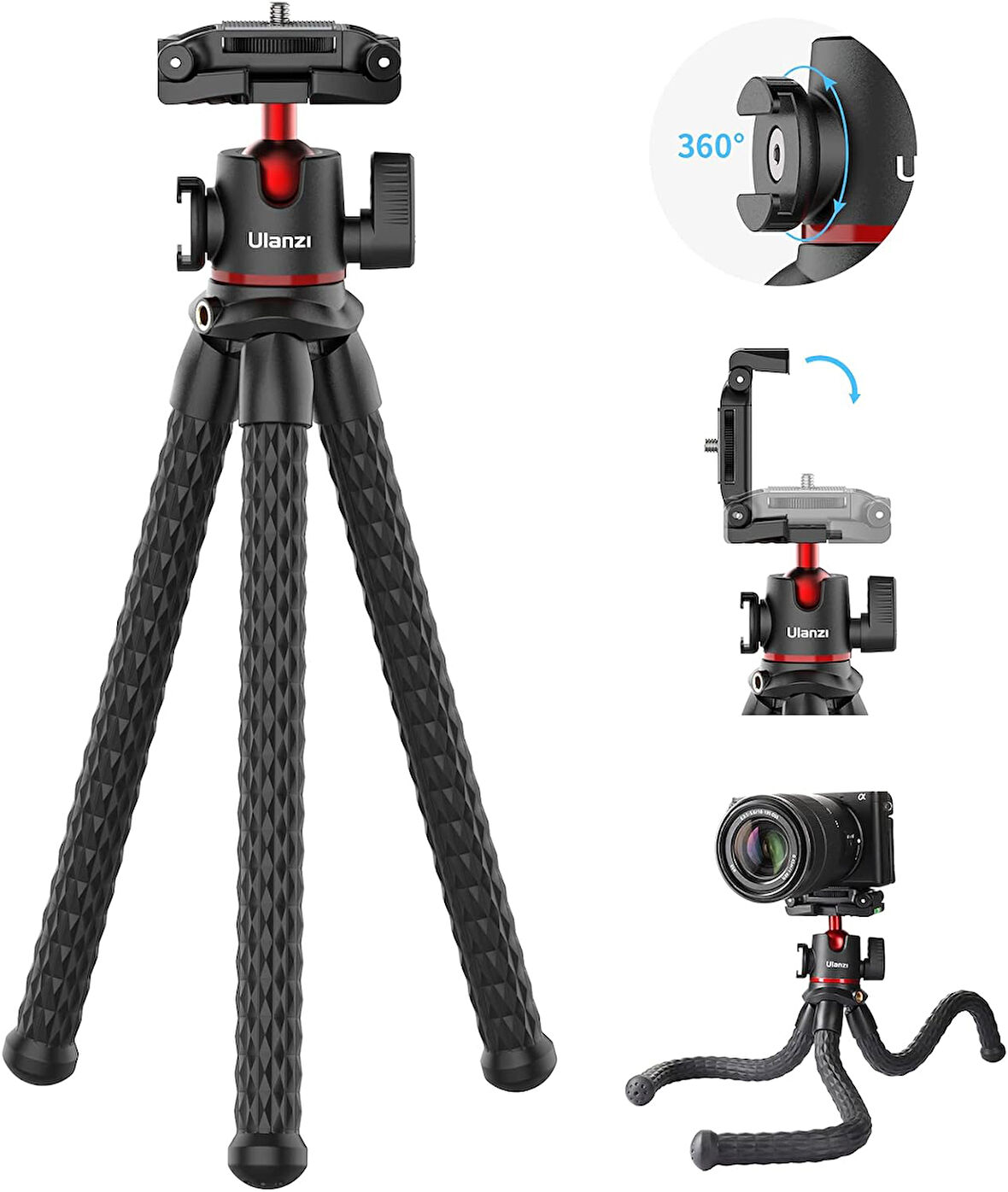 MT-33 Cold Shoe Ahtapot Tripod, Siyah