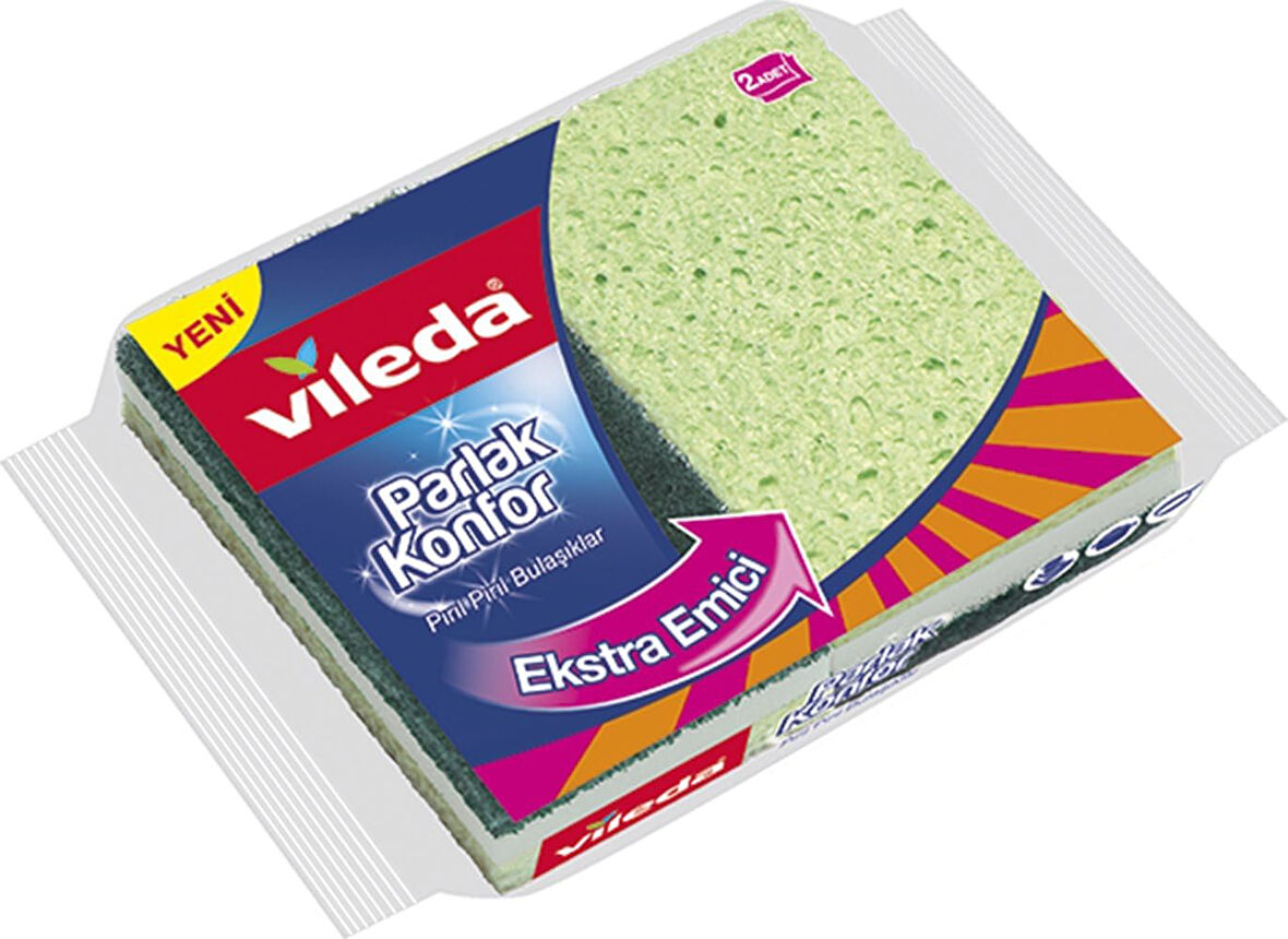 Konfor Düz Sünger, Ekstra Emici, 2'li Paket