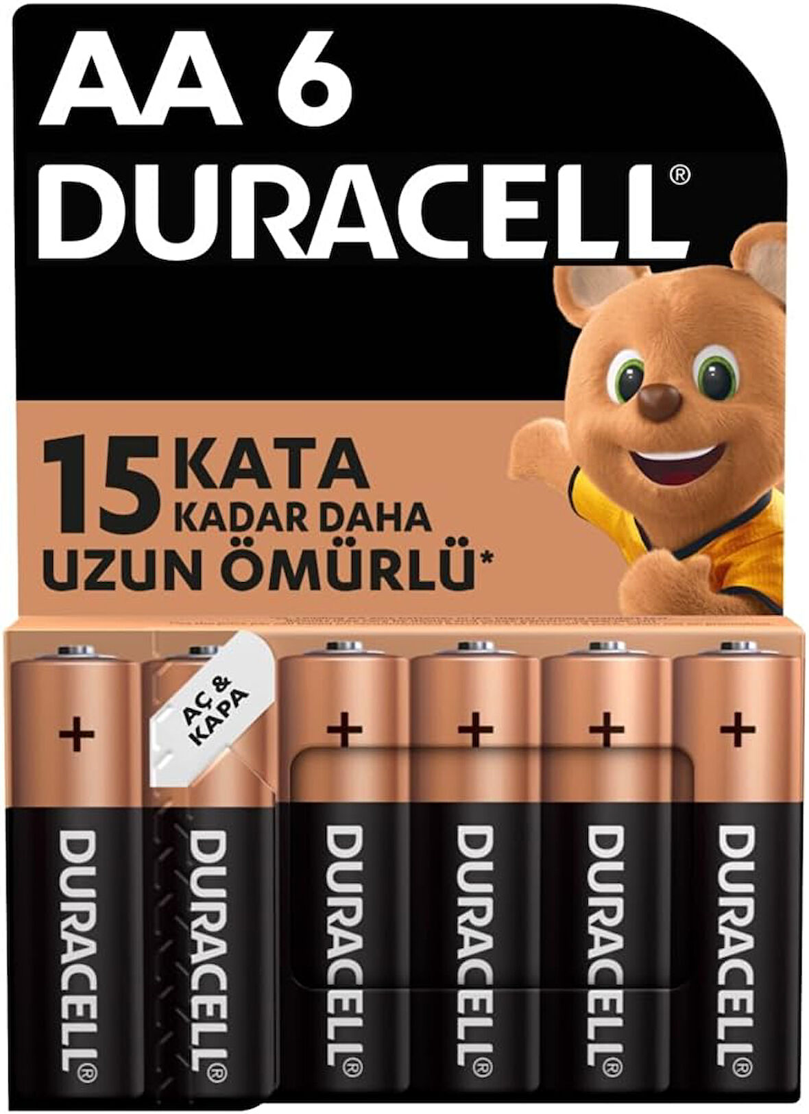 AA Alkalin Kalem Pil (6'lı paket) 1,5 V LR6/MN1500