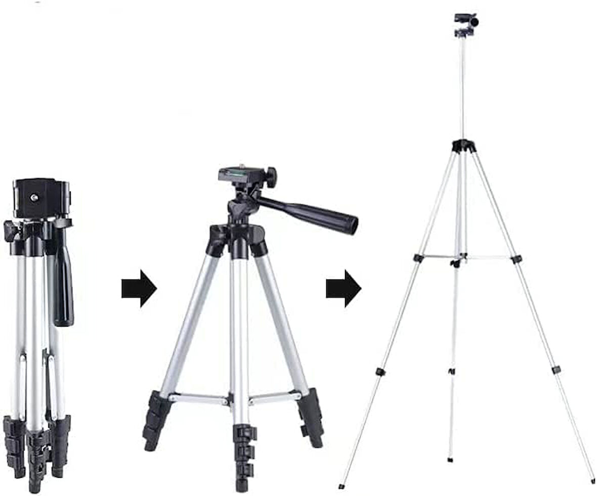 102 cm Tripod Profesyonel Fotoğraf Makinesi Telefon Tutuculu Aparatlı Tripot