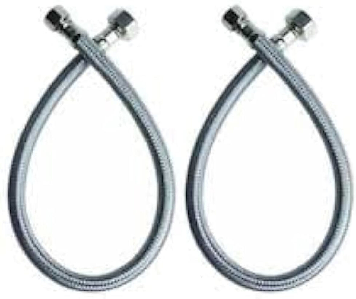 2 Adet 3/8 Dişi Çelik Klozet Bağlantı Flex Hortumu Spirali 80 cm