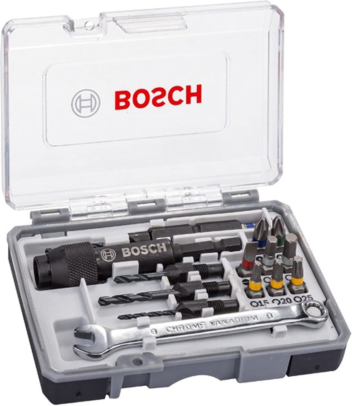 2607002786 3 in 1 set drill & Drive: Delme, frezeleme ve vida PH2; PH2; PZ2; SL5; H4; H5; T15; T20; T25