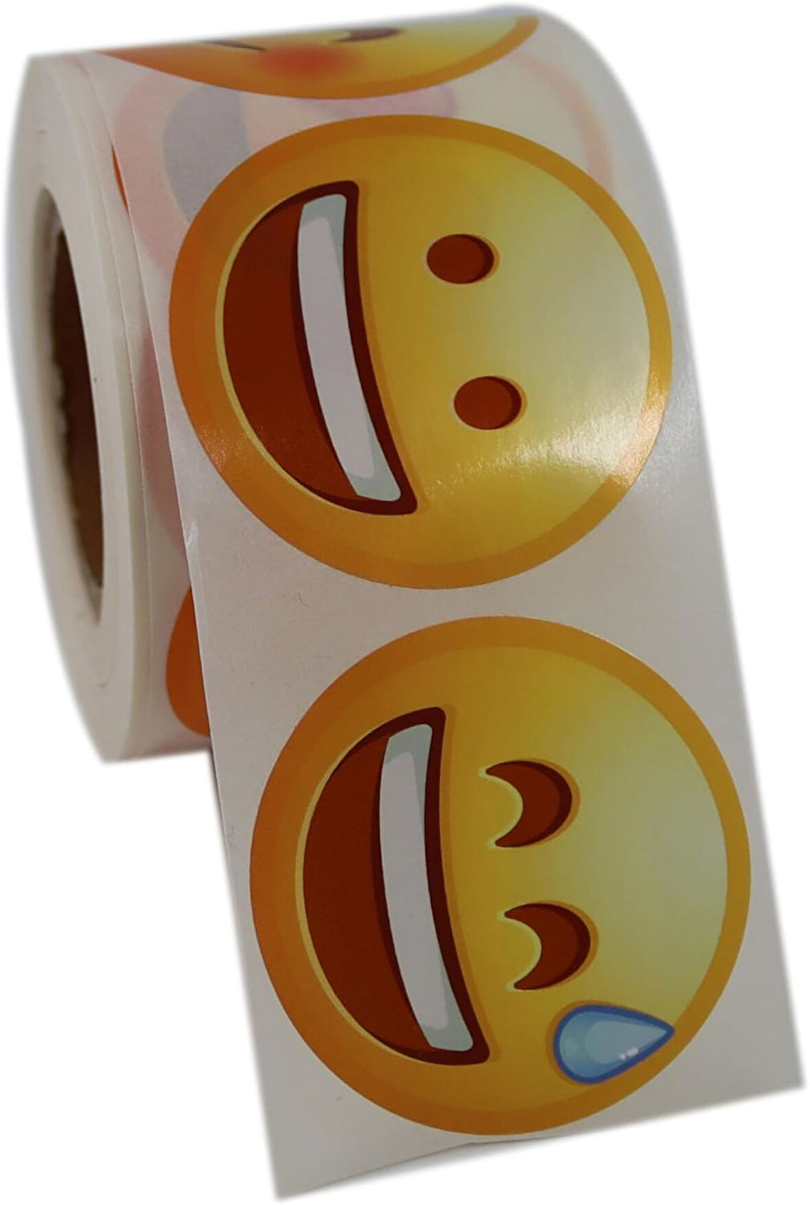 etiketler , hazır al hızlı al Emoji Etiketi 9 Farklı Emoji Surat 50mm Çap Ruloda 500 Adet Kendinden Yapışkanlı Rulo Etiket, PP Opak, Gülen Surat Stickerları