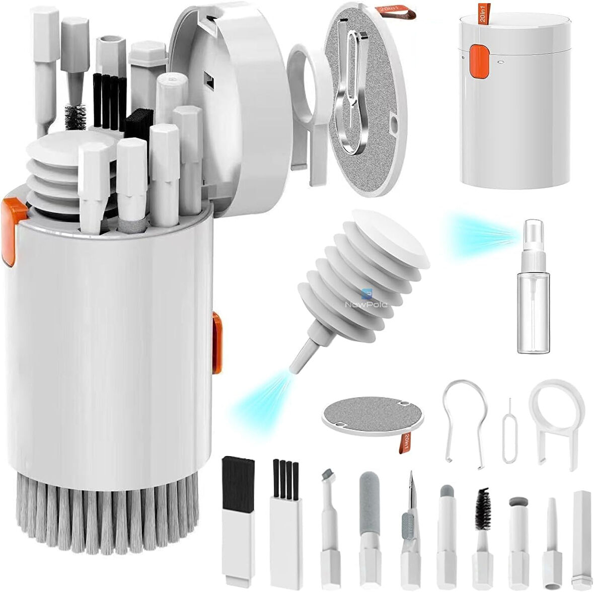 20'si 1 Arada Temizleme Seti, Klavye Temizleme Fırçası, AirPods İçin Kulaklık Temizleme Seti, Dizüstü Bilgisayar MacBook için, Klavye, Kamera ve Cep Telefonlarınız için Temizleme Kiti