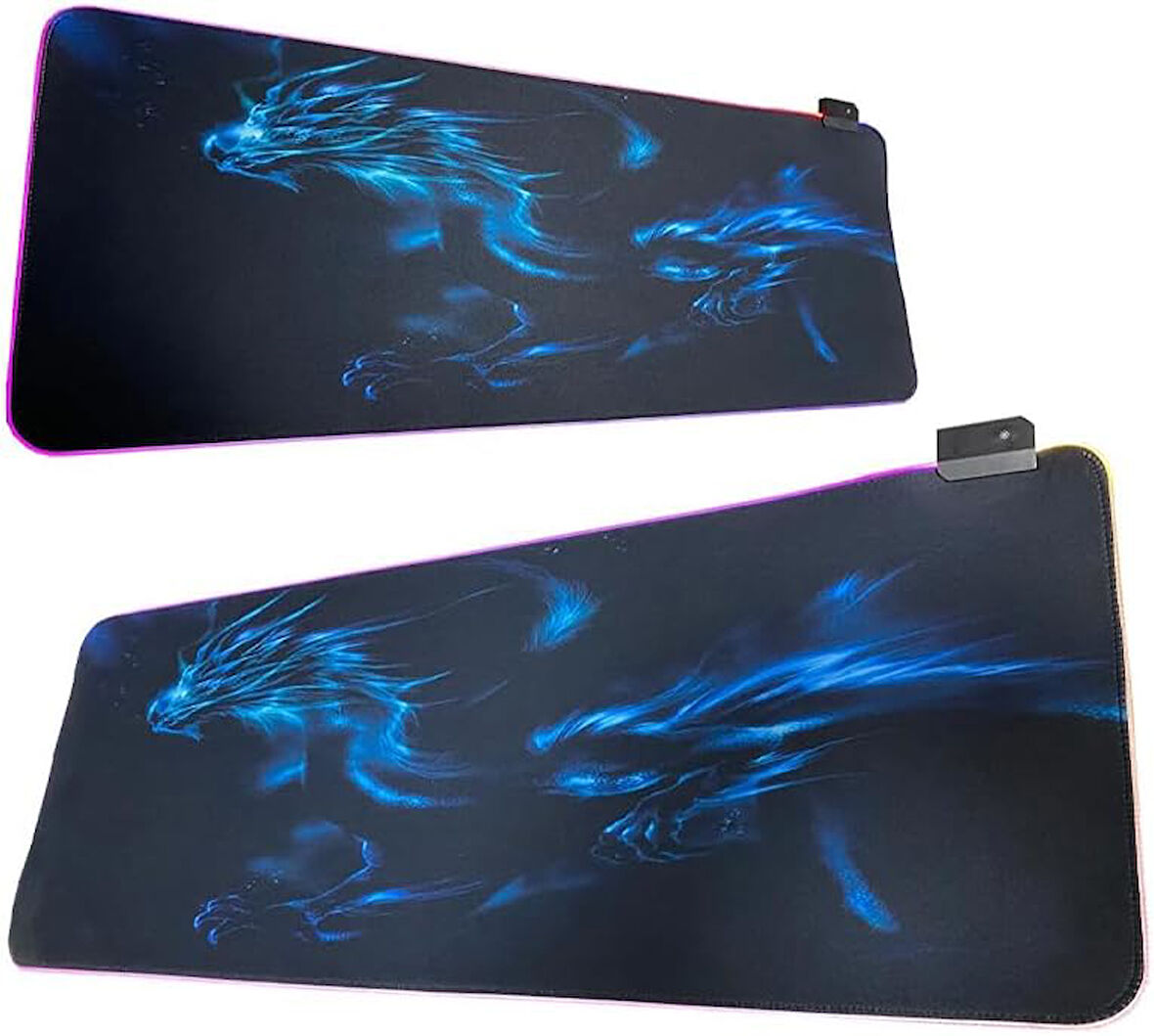 80x30cm Büyük Boy Xxl Resimli Desenli Mousepad Rgb Led Işıklı Gaming Gamer Oyuncu Mouse Pad (EJDERHA)