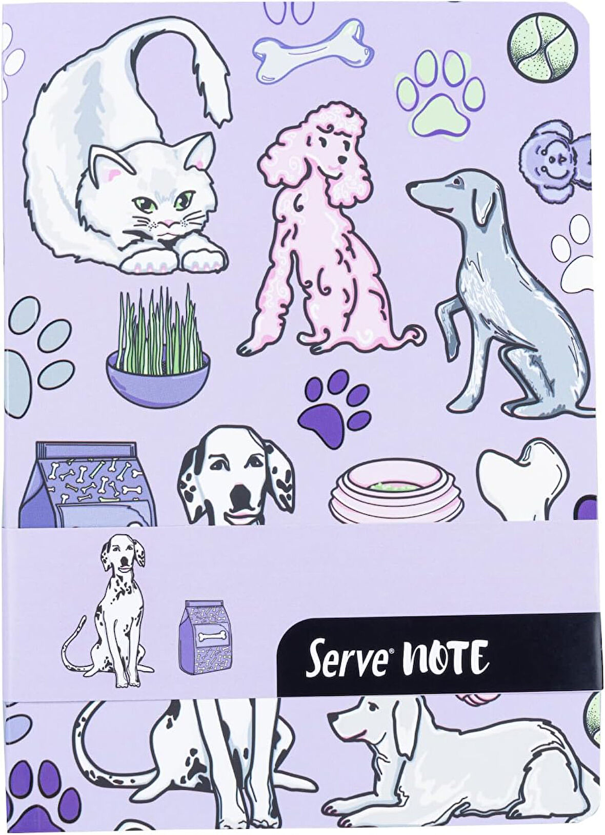 NOTE DEFTER 15 X 21 CIZGILI DESENLİ LAVANTA