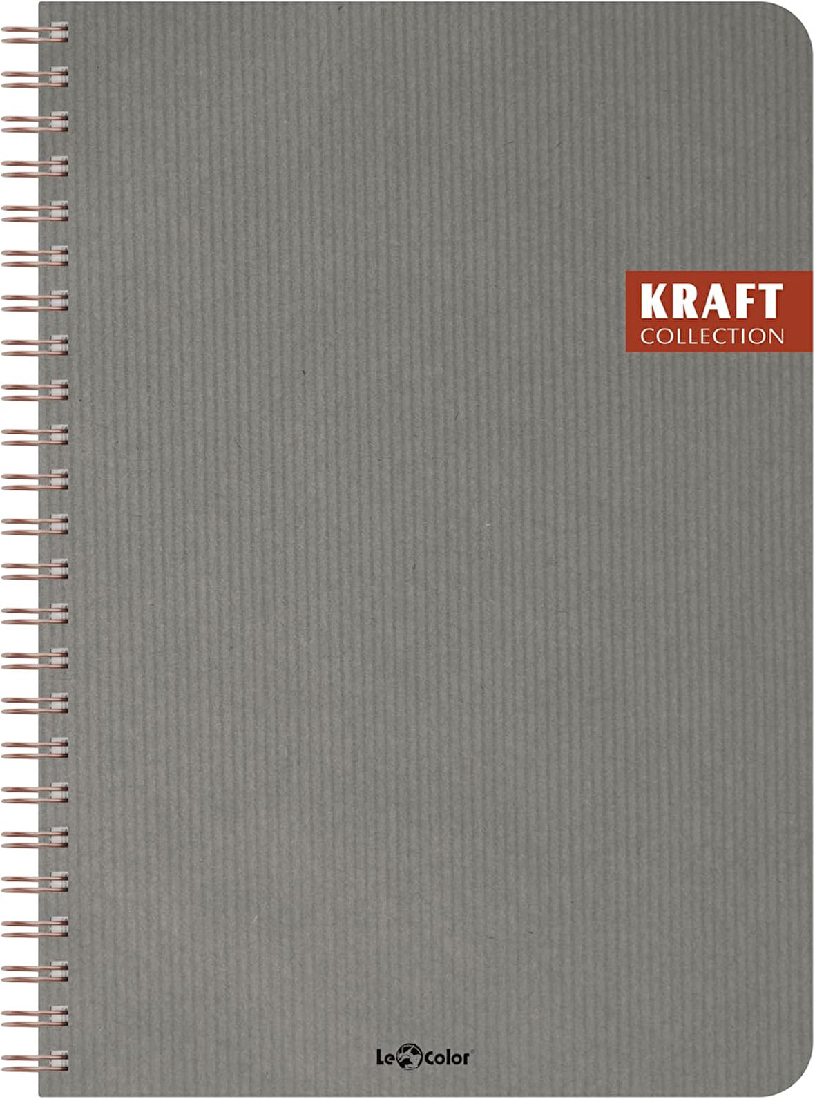 Color Kraft Ofis Defter Spiralli Çizgili Gri