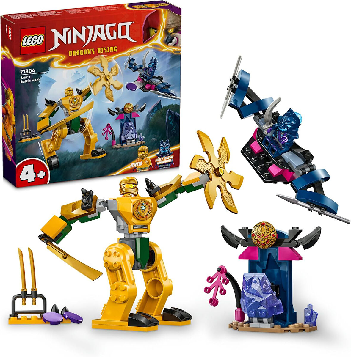 Arin in Savaş Robotu 71804-4 Yaş ve Üzeri Çocuklar için Arin Minifigürü İçeren Yaratıcı Oyuncak Yapım Seti 71804 (104 Parça)