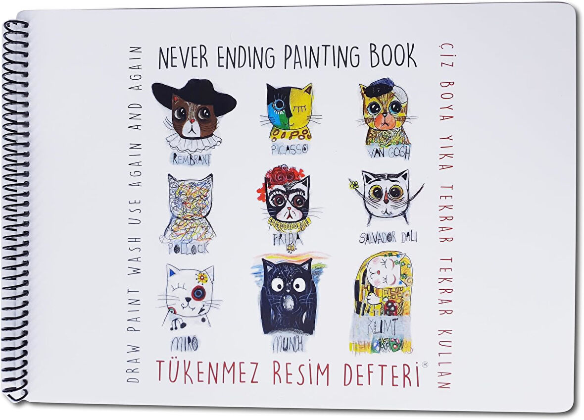 Çocuk Tükenmez Resim Defteri - Ressam Kediler - 25x35 cm