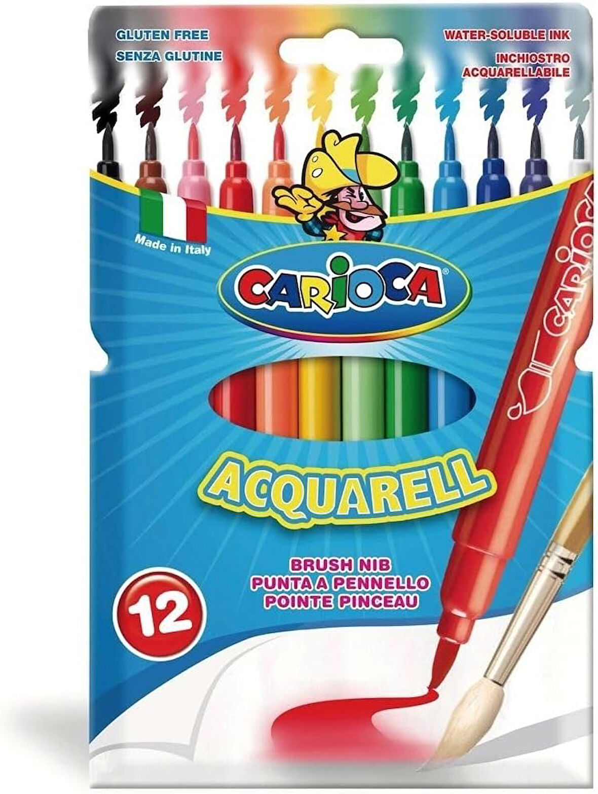 Acquarell Fırça Uçlu Keçeli Boya Kalemi 12'Li