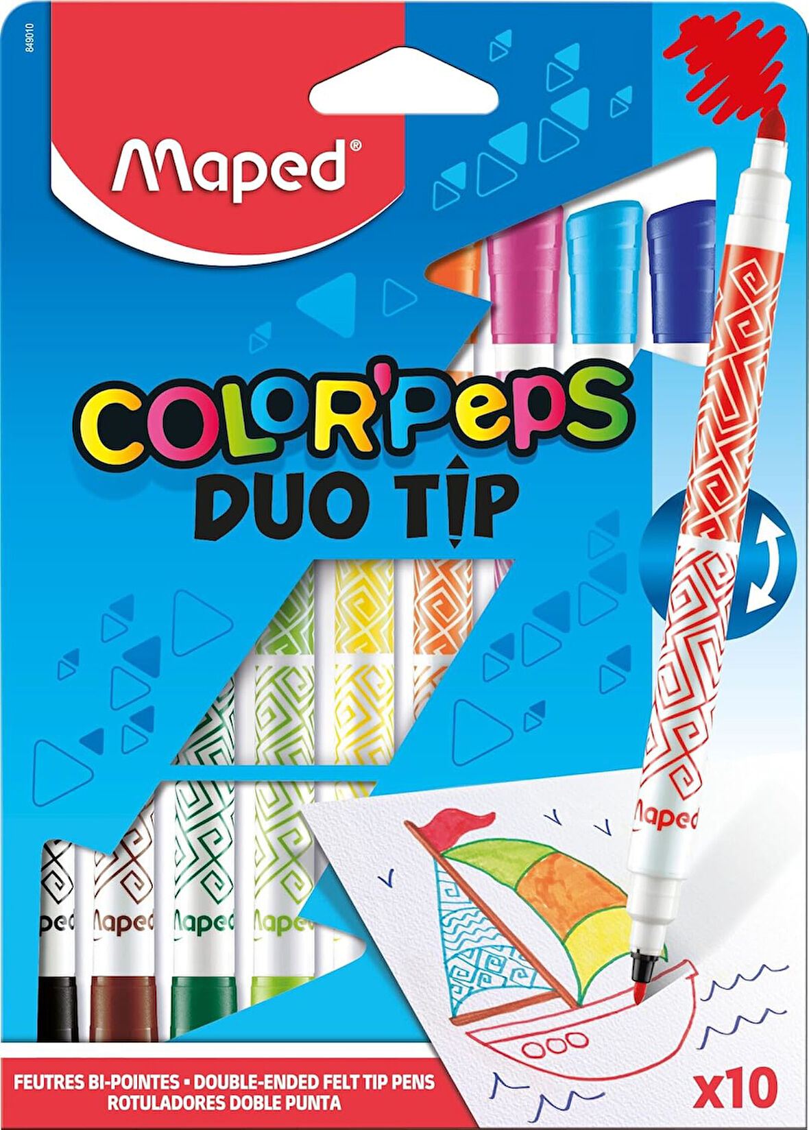 849010 COLOR PEPS DUO 10 RENK KEÇELİ KALEM
