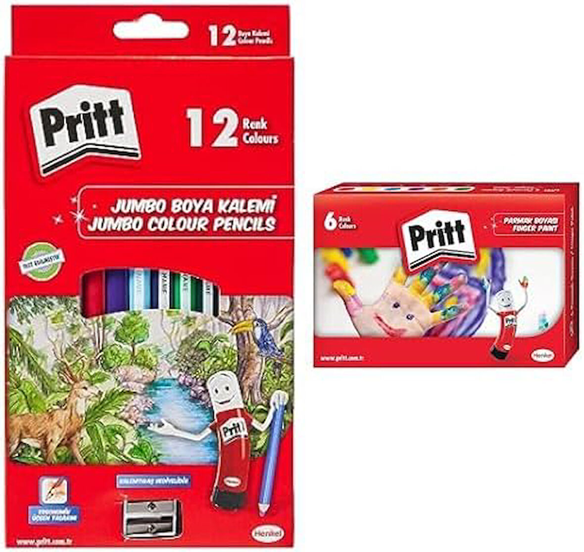 12'li Jumbo Kuru Boya + 6'lı Parmak Boyası