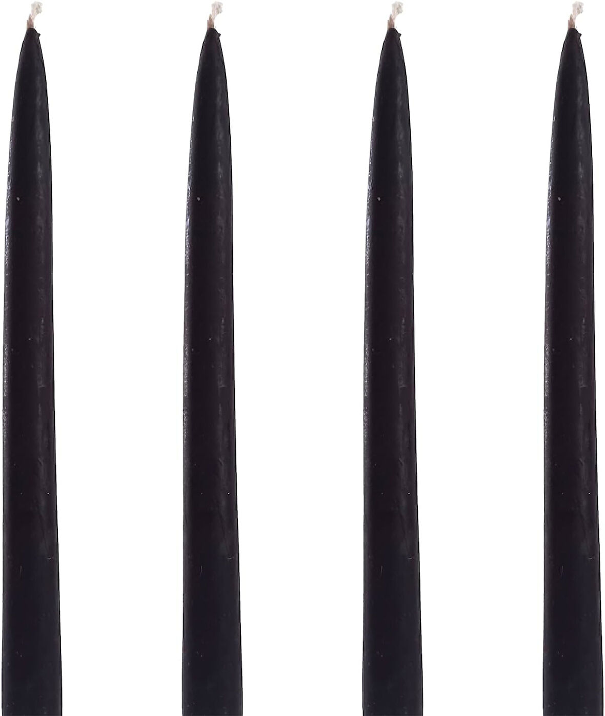 Balmumu Mum 4 Adet Standart Şamdan Mumu 25Cm Boy 2Cm Kalınlık Siyah Dekoratif Mum (Siyah)