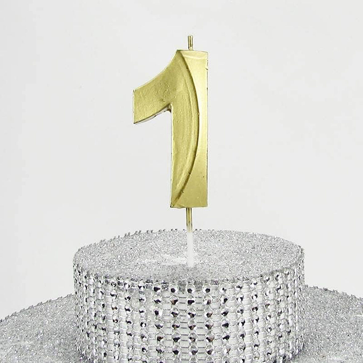 VİTRİNİ 1 Bir Rakamlı Gold (Altın) Mum 6.5 Cm
