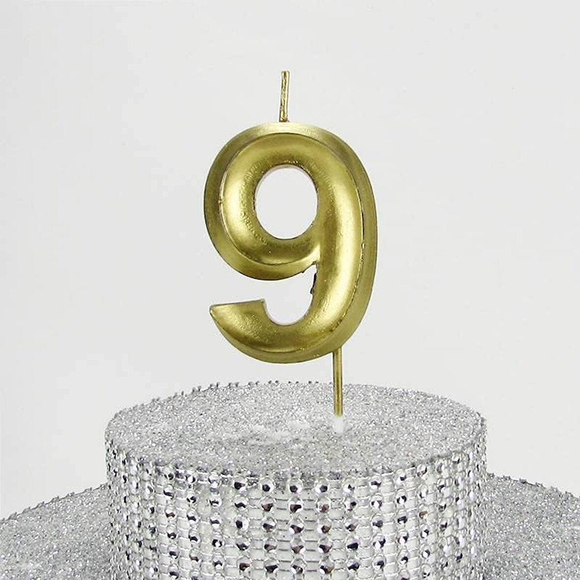 VİTRİNİ 9 Dokuz Rakamlı Gold (Altın) Mum 6.5 Cm