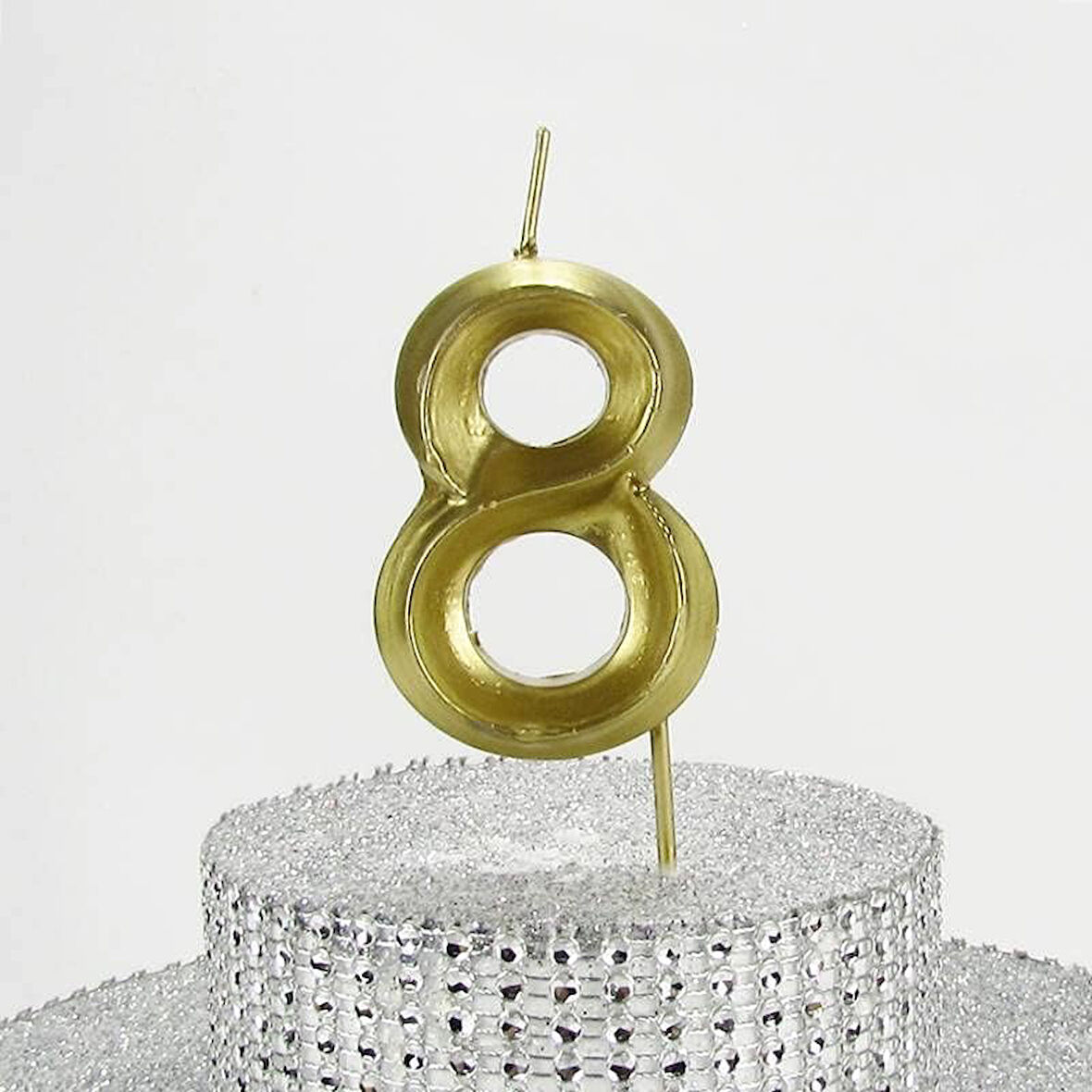 VİTRİNİ 8 Sekiz Rakamlı Gold (Altın) Mum 6.5 Cm